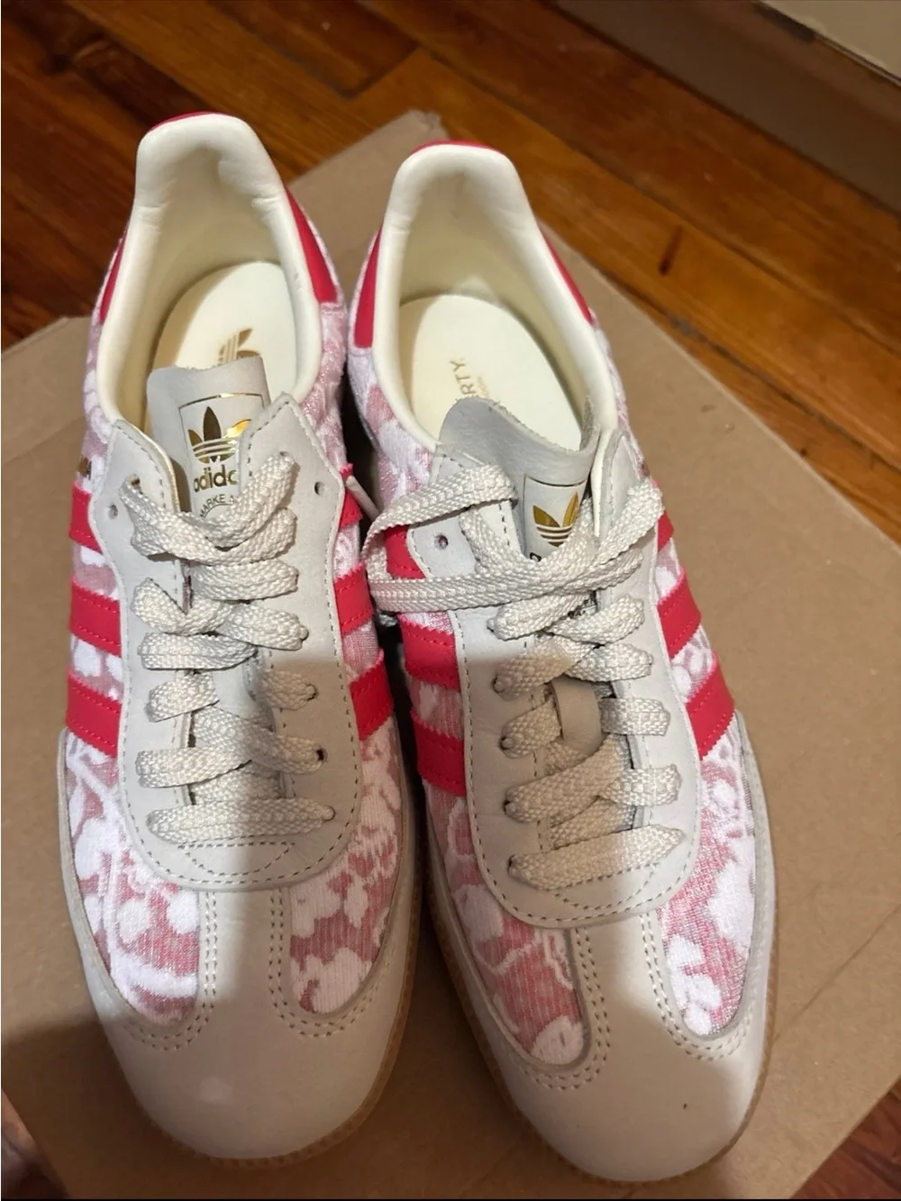Adidas Samba Women's Pink & Cream Lace-Pattern Sneakers “liberty london”